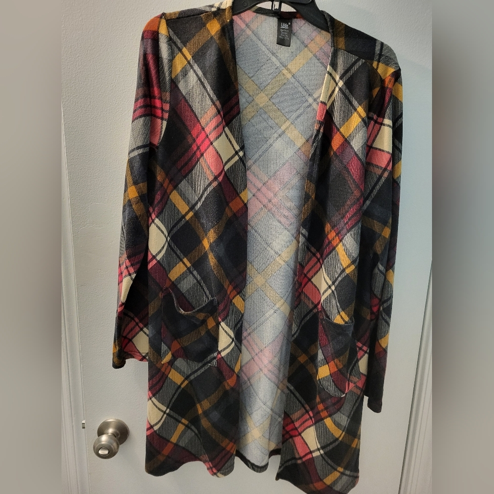 Long cardigan L/XL plaid